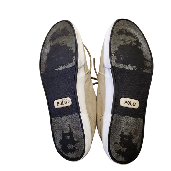 Polo Ralph Lauren Men\'s Tan Canvas Boat Shoes Size 14D